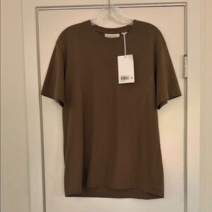 NWT Frame Men's Crew Neck T-Shirt in Olive Brown